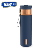 Contigo 24oz DualSip Insulated Stainless Steel Water Bottle with Built-In Straw and Drink Opening, Abyss Blue/Silver