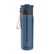 Contigo 28 oz Plastic Water Bottle Tumbler with Straw   DualSip Leak-Proof Reusable Water Bottle, Spill-Proof for Bags, Carry Strap, Blue/Clear