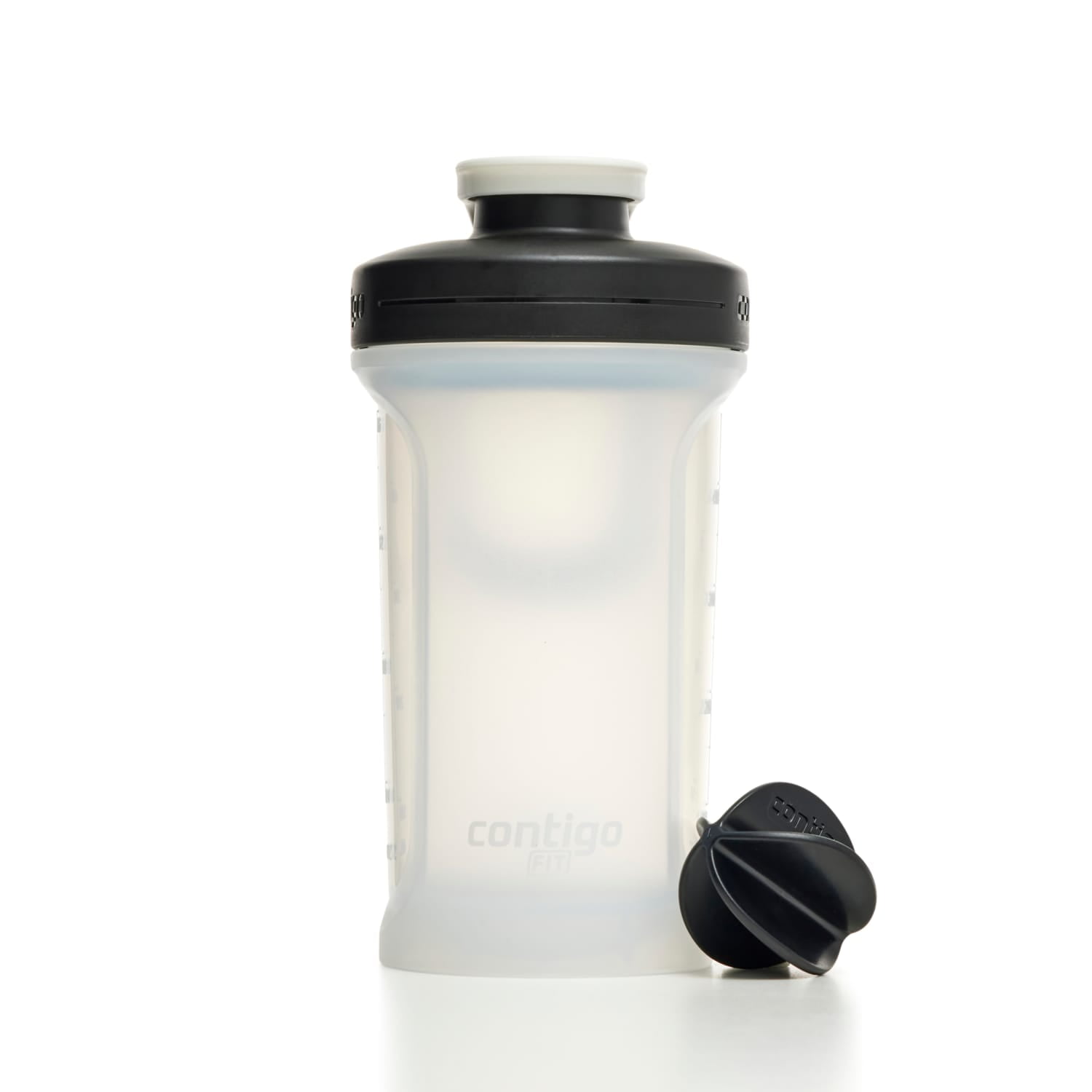 Contigo Fit Shake ＆ Go 2.0 シェイカーボトル プロテイン with Leak-Proof Lid, 20oz Gym ウォーターボトル プロテイン with Whisk and Carabiner Handle, Dis Shake \u0026 Go 2.0 Shaker, 820 ml | Contigo