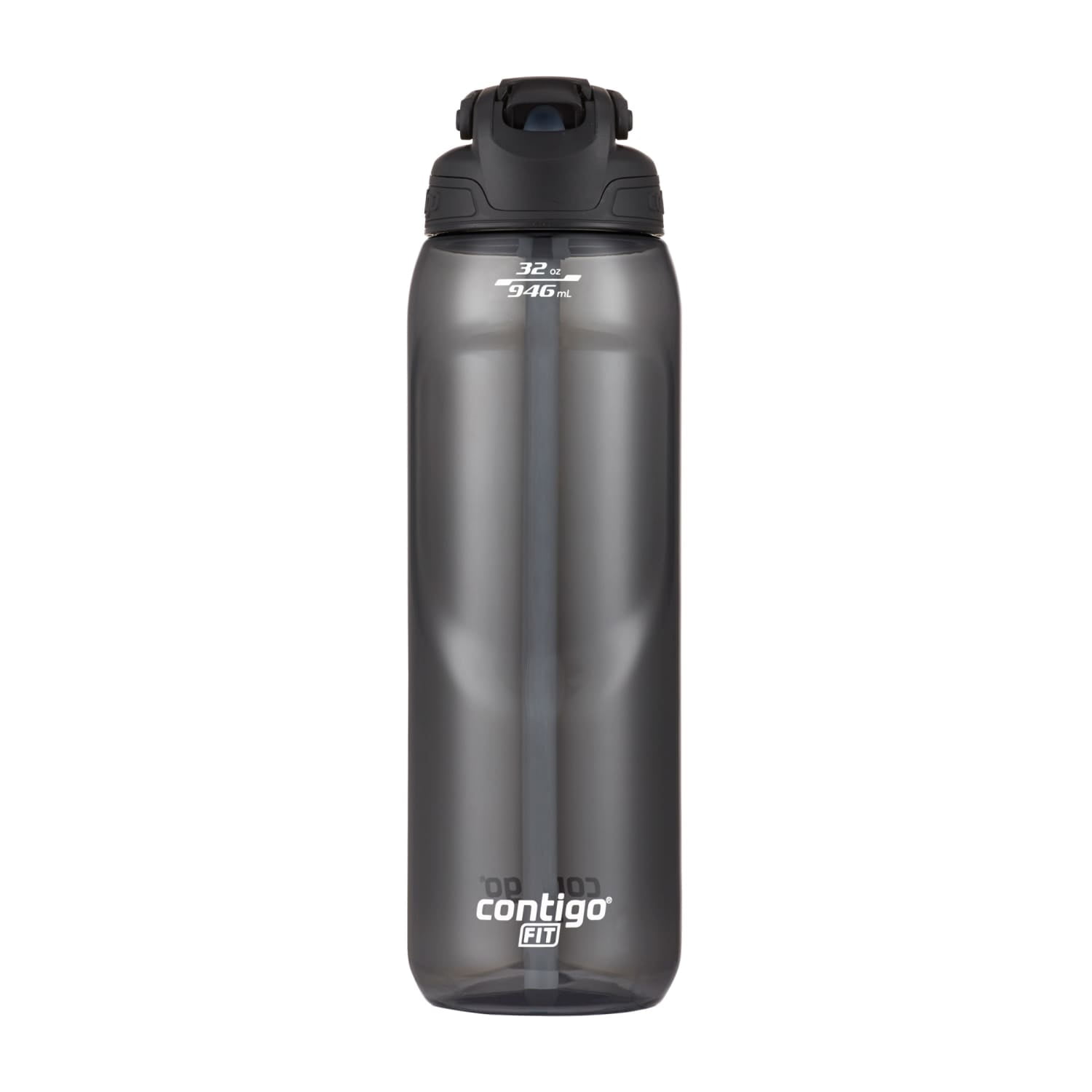 Contigo Fit Plastic Water Bottle with AUTOSPOUT Straw Lid, Black Licorice,  32 fl oz.