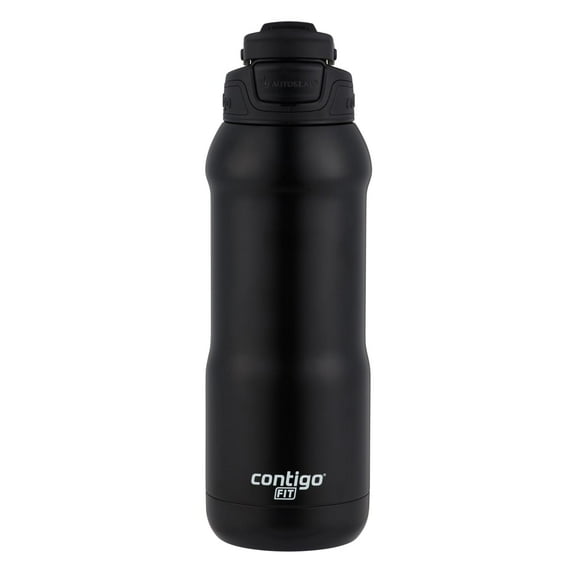 Contigo Fit Stainless Steel AUTOSPOUT Water Bottle with Straw, Black Licorice, 32 fl oz.