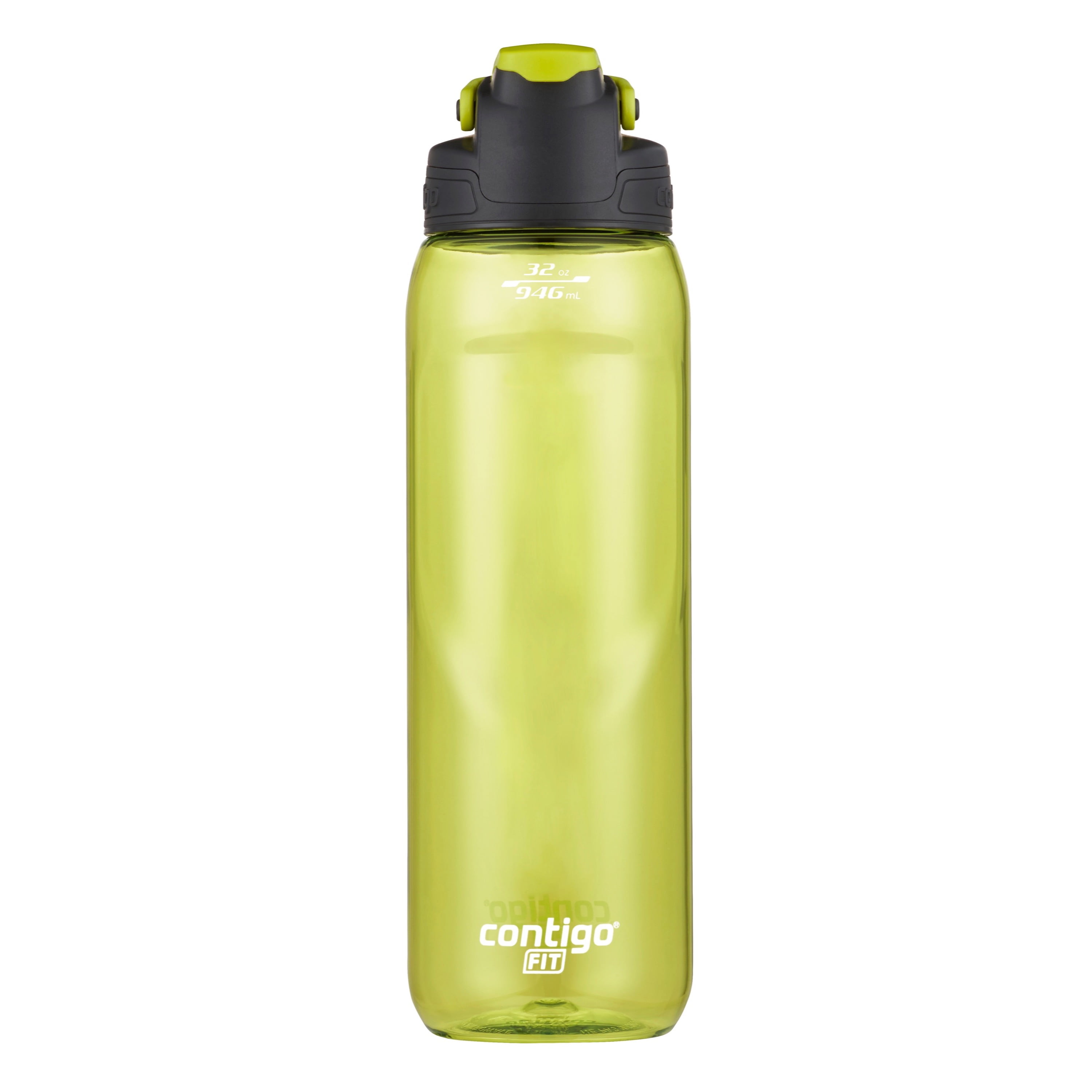 Contigo Autoseal 32 oz Plastic Water Bottle with Flip-Top and Wide Mouth  Lid, Licorice and Gray 
