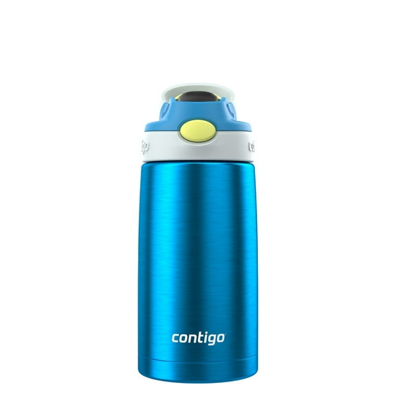 Contigo Kid's 13 oz. AutoSpout Straw Water Bottle - Steel/Blue Poppy/Glacier