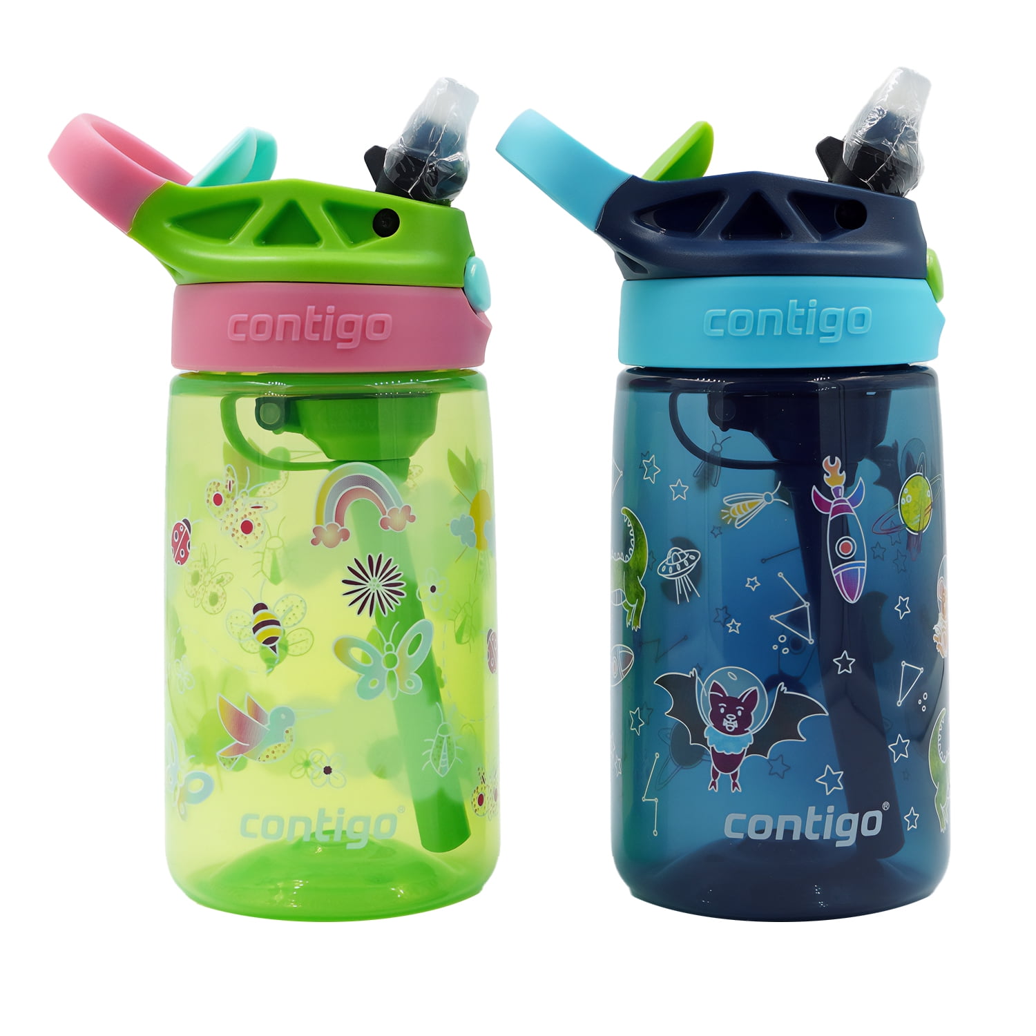 Contigo Kid's 14 oz. Aubrey Water Bottle 2-Pack - Pollinator/Nightfall