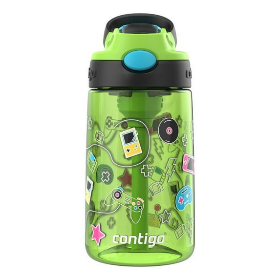 Contigo Kid's 14 oz. Aubrey Water Bottle - Cool Lime/Video Games