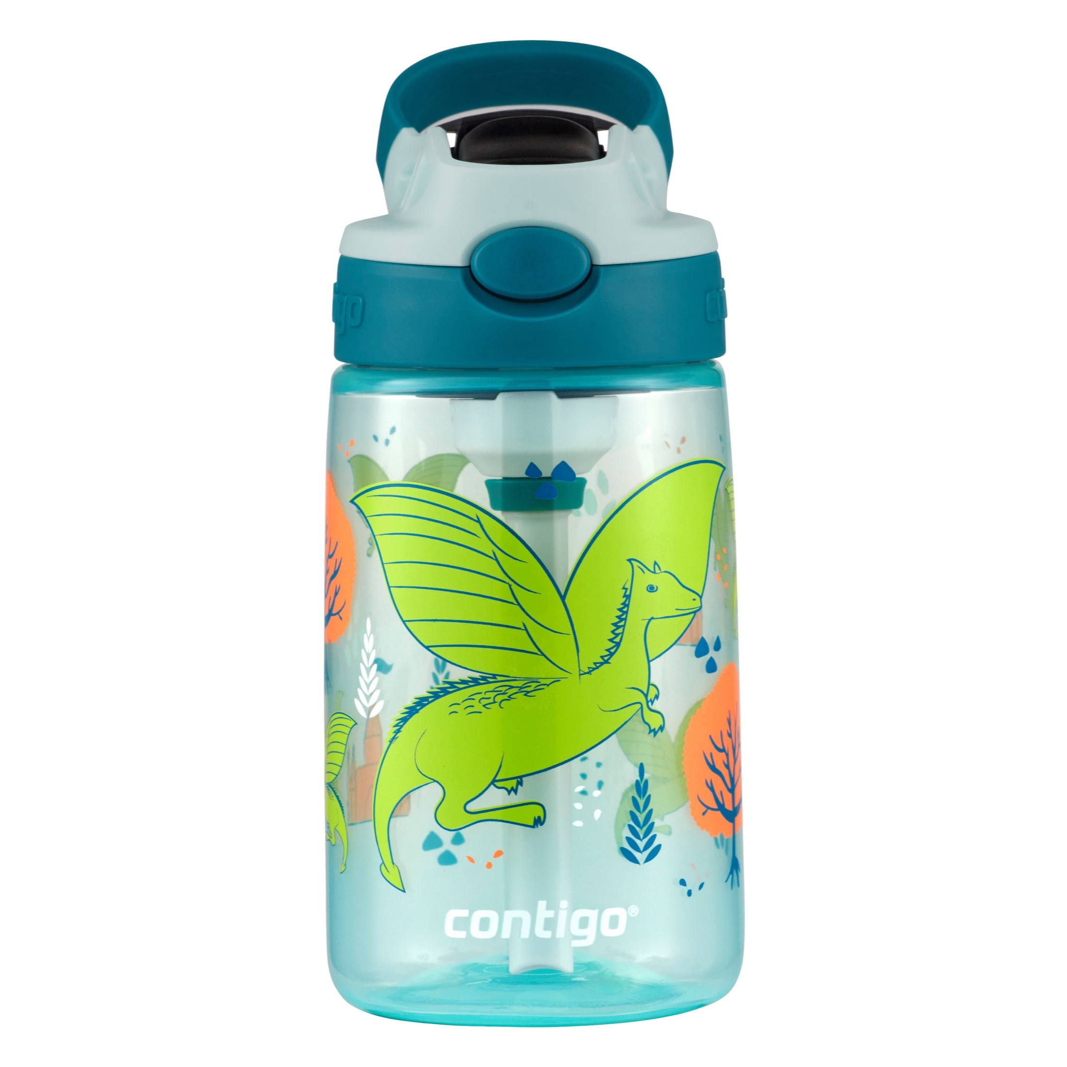 Contigo Kids Water Bottle with Redesigned AUTOSPOUT Straw Lid Dinos and  Taro/Juniper, 14 fl oz., 2 Pack 