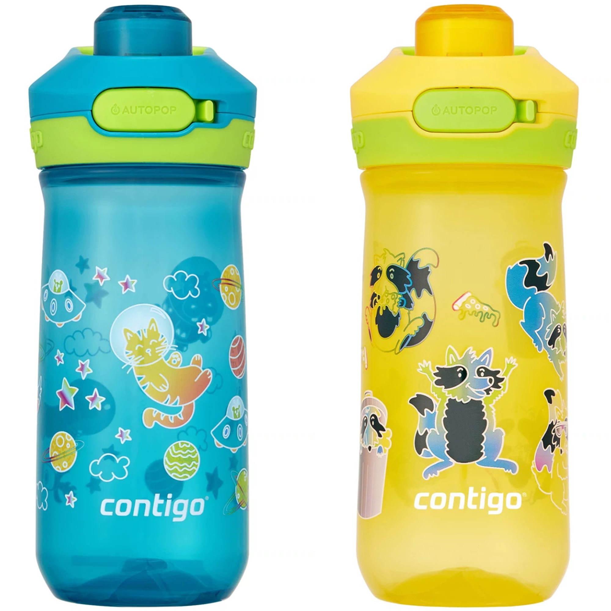 Contigo Kid's 14 oz. Jessie Water Bottle 2-Pack - Spacecraft/Trash