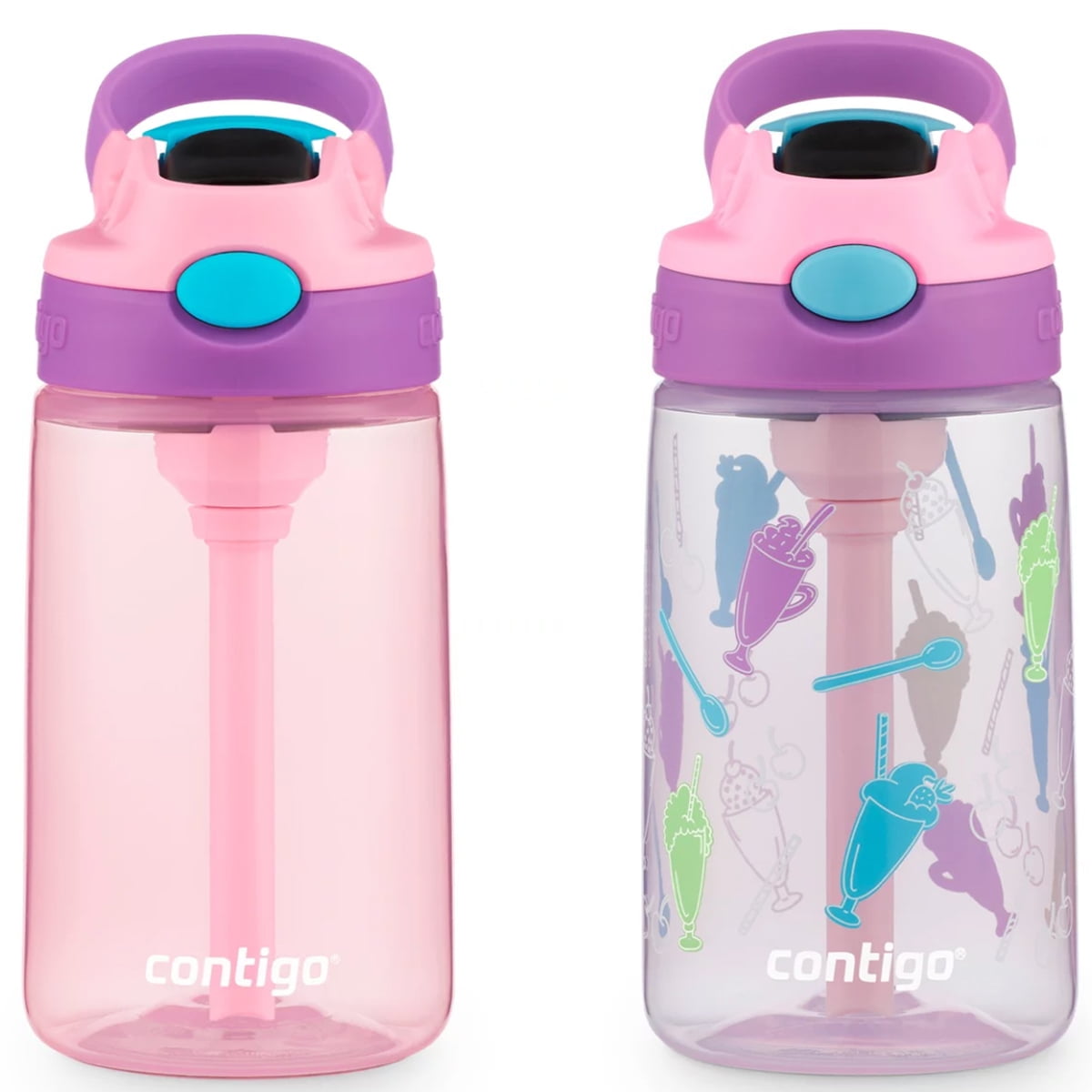 Contigo Kid's 14 oz. Water Bottle 2-Pack - Strawberry Cream/Shakes