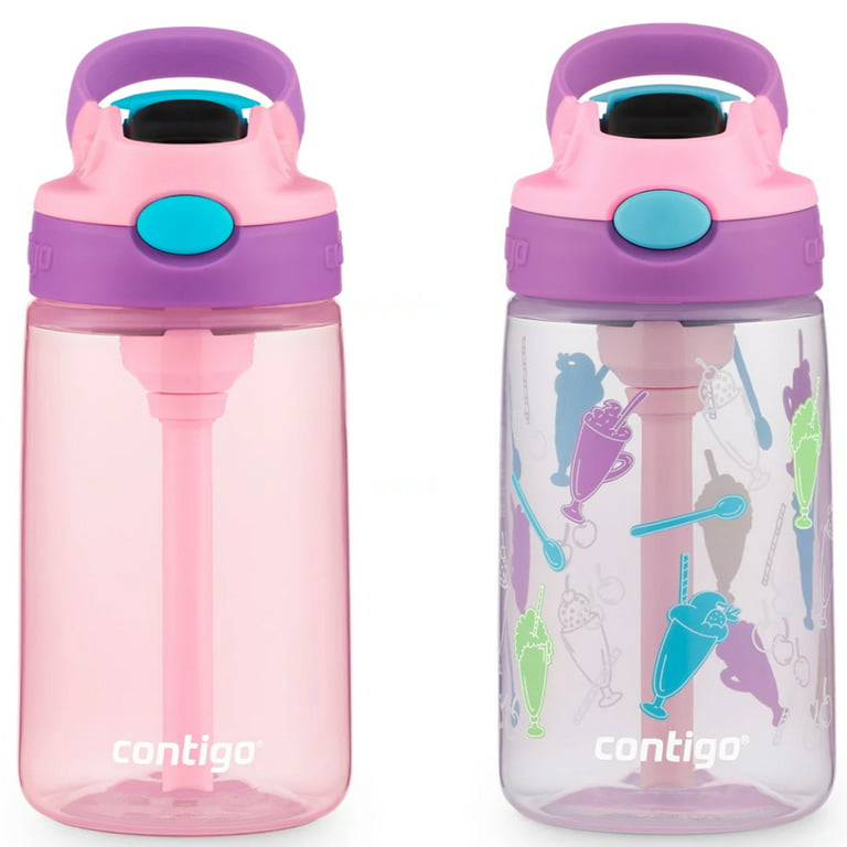 Contigo Kid's 14 oz. AutoSpout Straw Water Bottle with Easy-Clean Lid 2-Pack