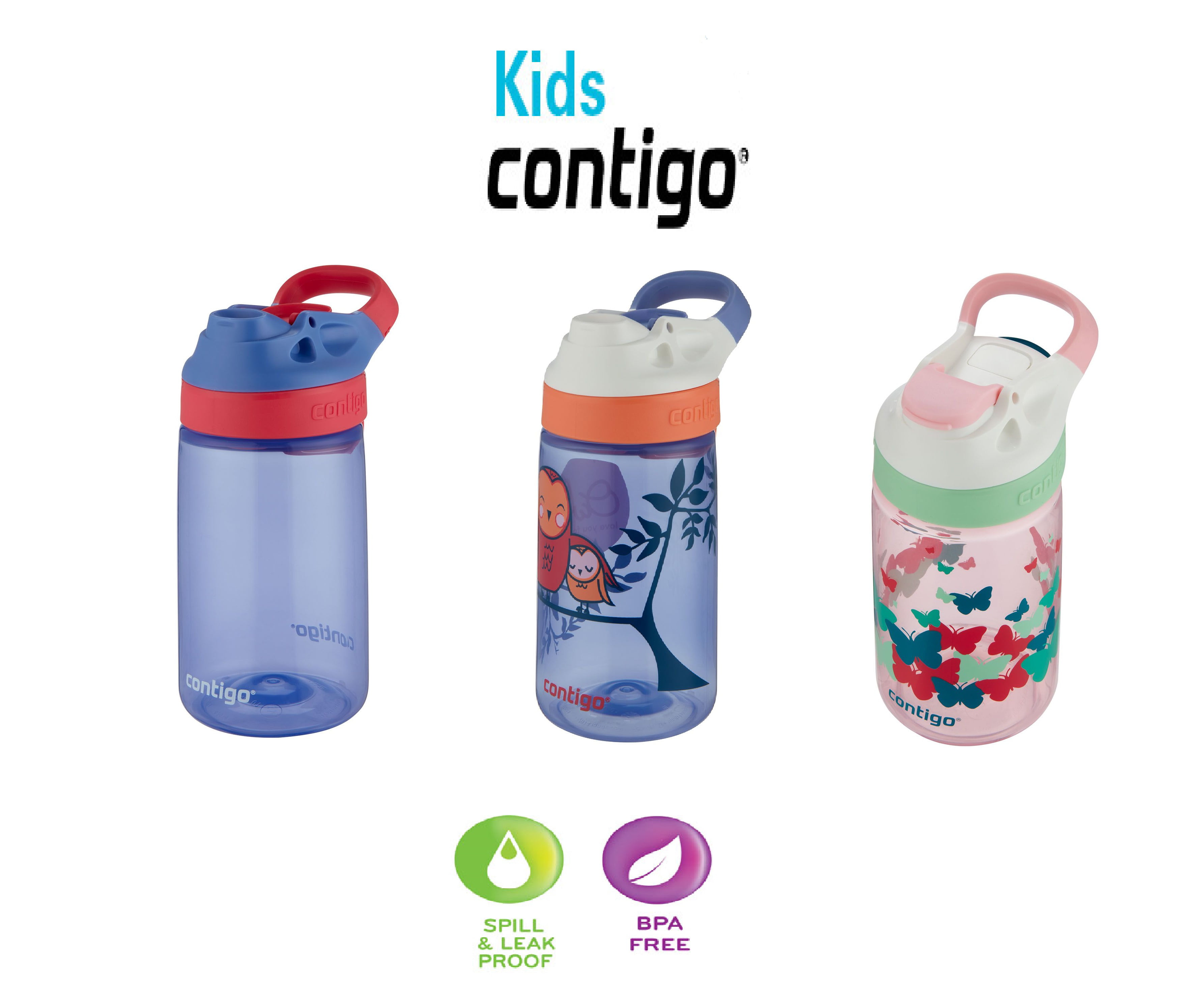 Contigo Gizmo Sip Autoseal 14 oz. Kids Water Bottles, 3 pk. (Assorted  Colors) - Sam's Club
