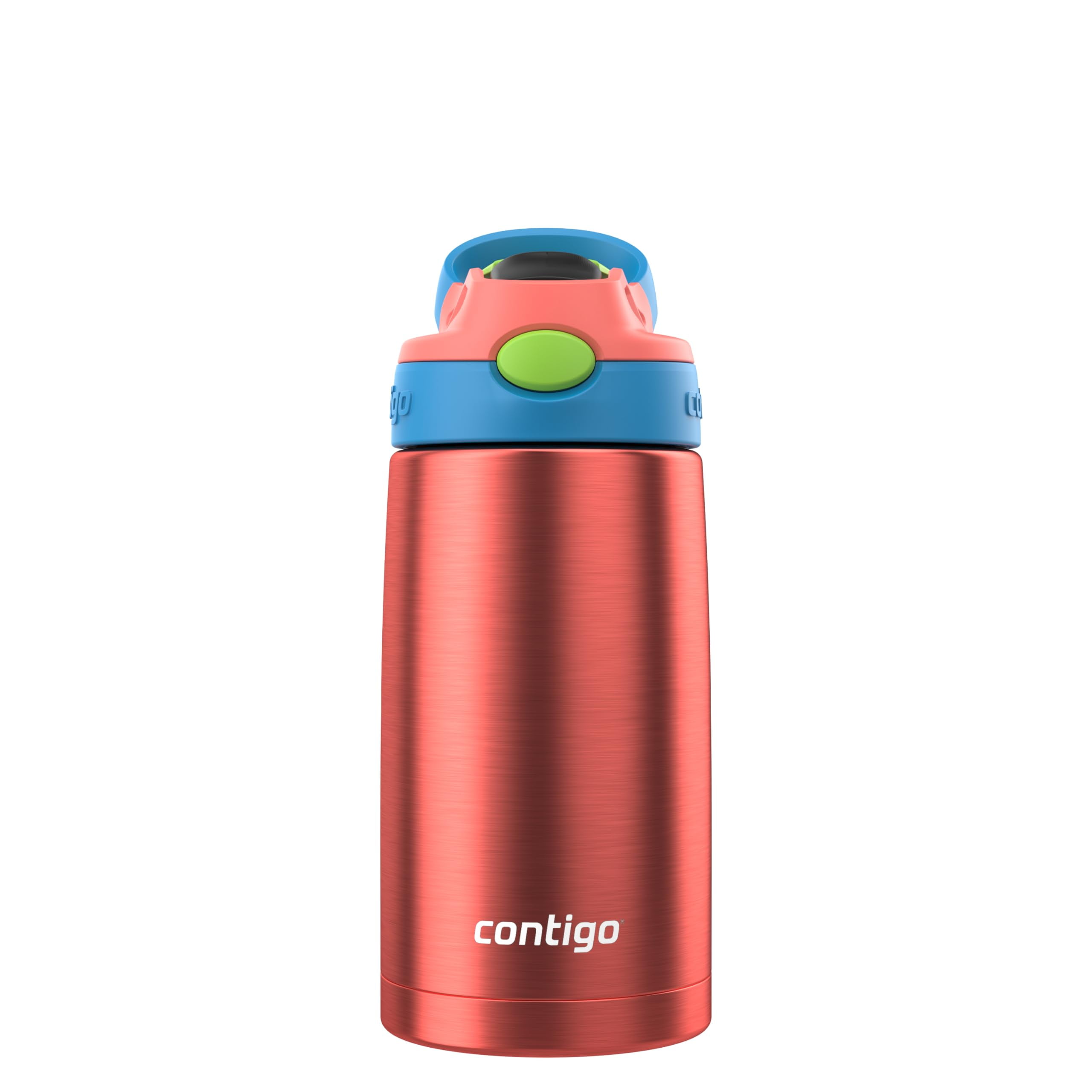 Contigo AUTOSPOUT Water Bottle, 13 oz, Coral Blue/Poppy