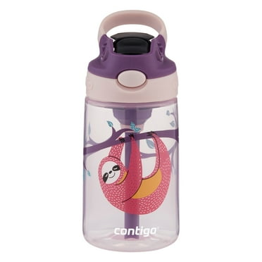 Contigo Kids 14 oz Purple and Red Plastic Water Bottle with Straw and Wide Mouth Lid