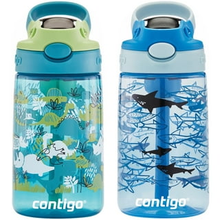  Contigo Aubrey Kids Cleanable Water Bottle with Silicone Straw  and Spill-Proof Lid, Dishwasher Safe, 14oz 2-Pack, Blue & Clouds : Sports &  Outdoors