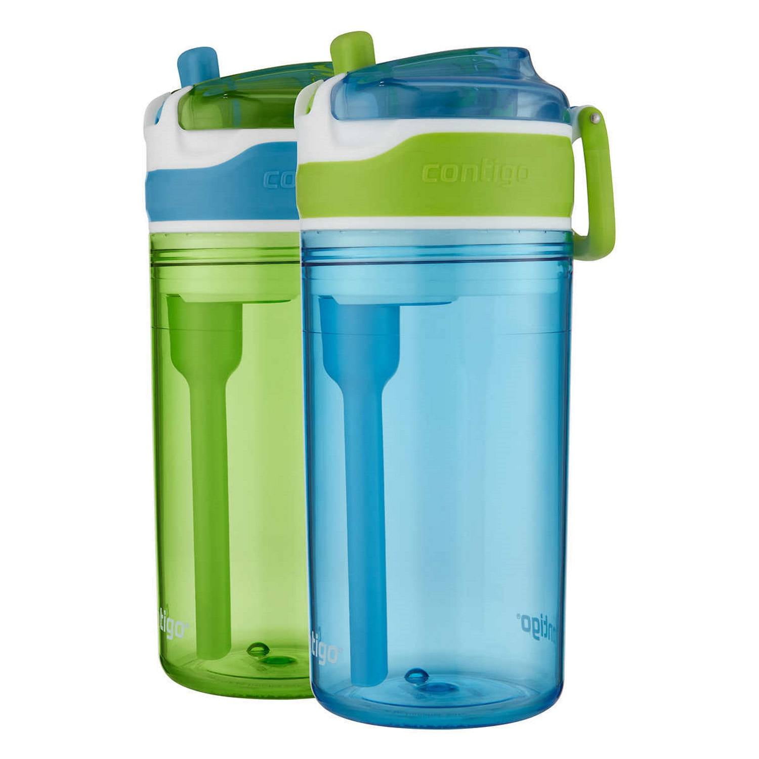 Contigo Snack Water Bottle, 2 Pack - 2 In 1 Water Bottle With