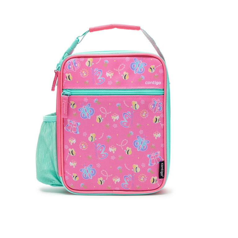 Contigo Kids Insulated Reusable Lunch Box with Antimicrobial Liner and  Water Bottle Holder, in Pink