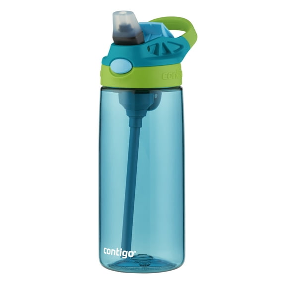 Contigo Kids Plastic Water Bottle with AUTOSPOUT Straw Lid Juniper Teal & Green, 20 fl oz.