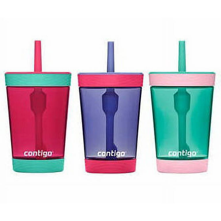  Contigo Kids Spill-Proof 14oz Tumbler with Straw and BPA-Free  Plastic, Fits Most Cup Holders and Dishwasher Safe, 2-Pack Dragonfruit  Wildflowers & Blue Poppy Clouds : Baby