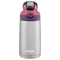 thumbnail image 1 of Contigo Kids Stainless Steel Water Bottle with Redesigned AUTOSPOUT Straw Lid Eggplant and Punch, 13 fl oz., 1 of 6