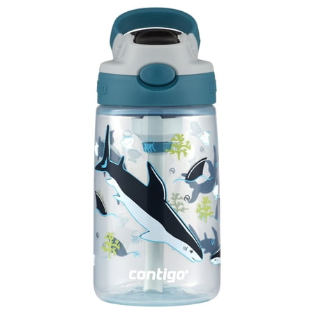 Contigo Kids Straw Water Bottle with AUTOSPOUT Lid, 14oz., Macaroon Shark