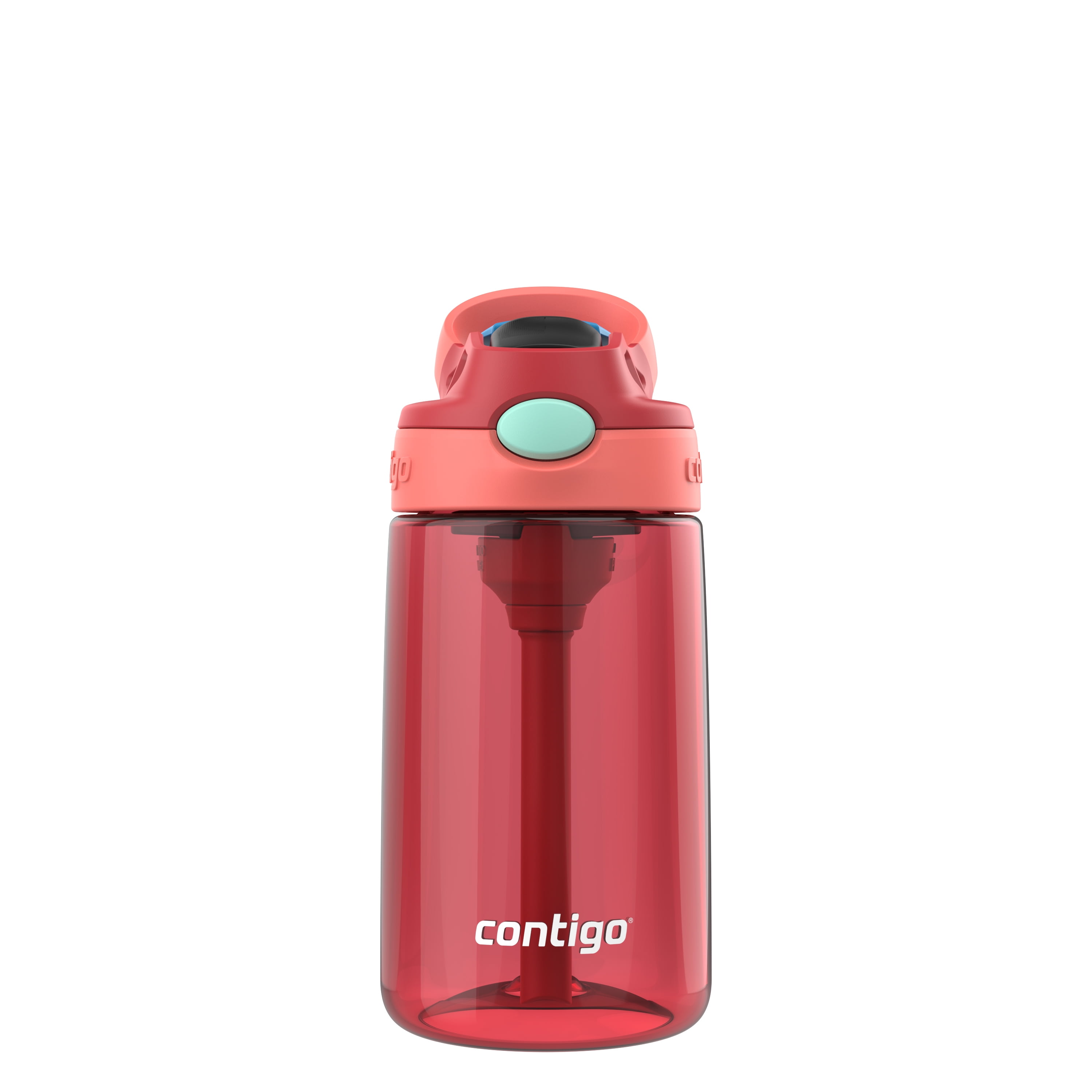 Contigo Kids Water Bottle with Redesigned AUTOSPOUT Straw, 14 oz., Goji Berry Coral