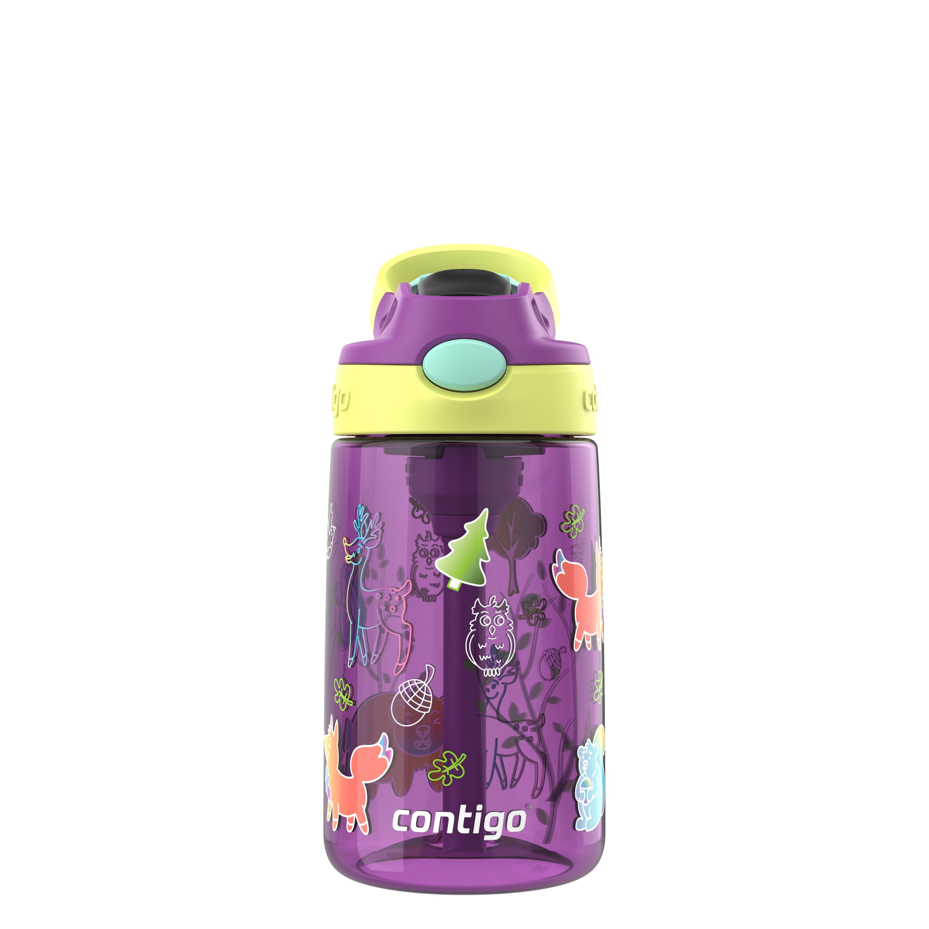 Contigo Kids AUTOSPOUT Straw Water Bottle, Purple, 14oz
