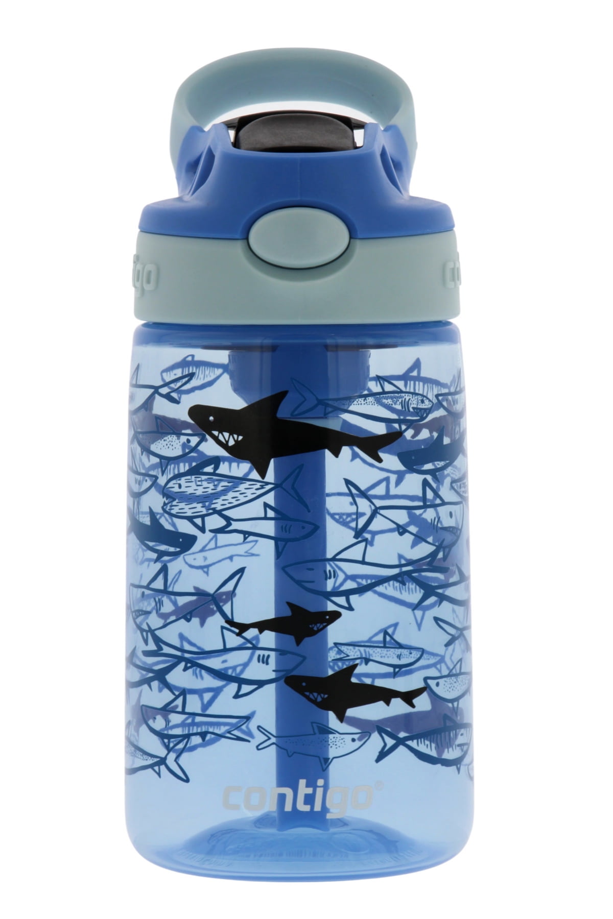 Contigo Aubrey Kids Cleanable Water Bottle with Silicone Straw and  Spill-Proof Lid, Dishwasher Safe, 14oz 2-Pack, Dinos & Sharks