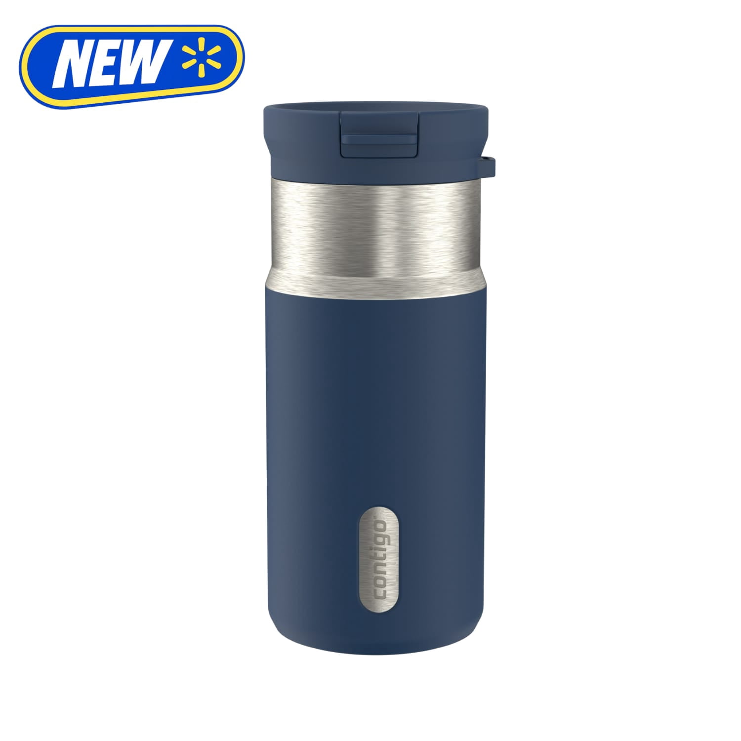 Contigo 14oz SnapSeal Insulated Stainless Steel Coffee Tumbler, Abyss Blue/Silver