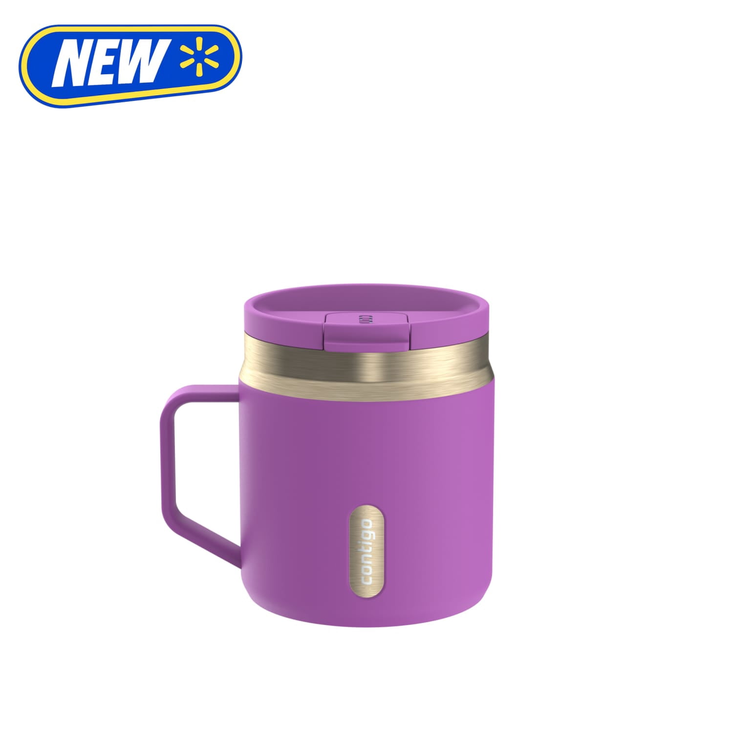 Contigo 14oz SnapSeal Insulated Stainless Steel Coffee Tumbler, Galactic Purple/Champagne