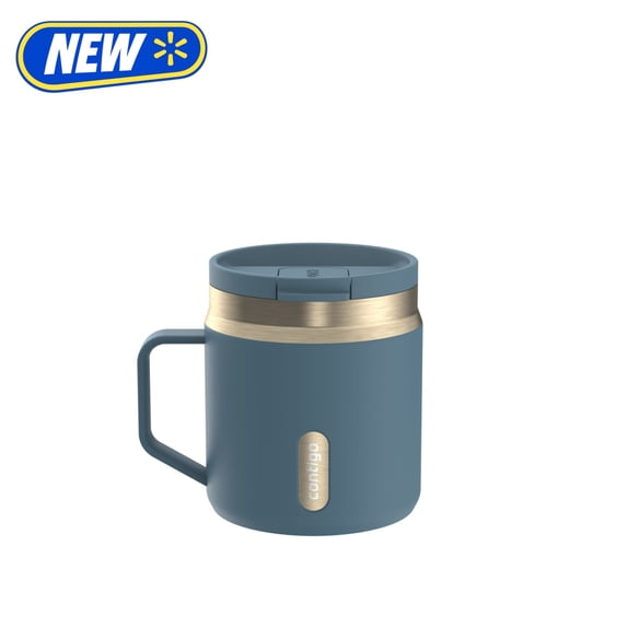 Contigo SnapSeal Leakproof Stainless Steel Reusable Travel Tumbler, Teal/Champagne, 14 oz