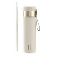 thumbnail image 1 of Contigo 24 oz SnapSeal Leak-Proof Stainless Steel Water Bottle – Keeps Drinks Hot & Cold, Reusable Straw, Spill-Proof for Bags, Carry Strap, Cream/Champagne, 1 of 10