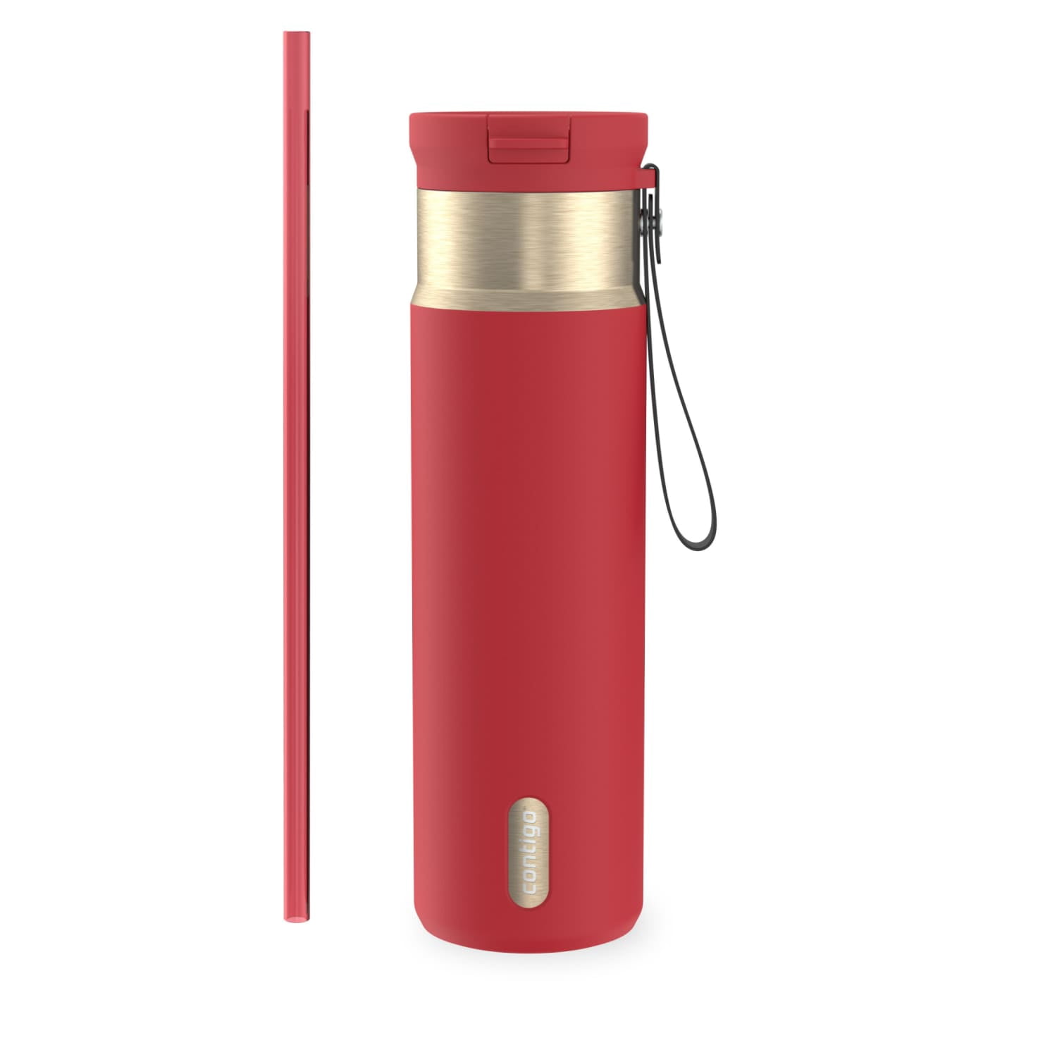 Contigo 24 oz SnapSeal Leak-Proof Stainless Steel Water Bottle  Keeps  Drinks Hot & Cold, Reusable Straw, Spill-Proof for Bags, Carry Strap,  Black/Bronze - Walmart.com