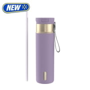 Contigo 24oz SnapSeal Insulated Stainless Steel Water Bottle with Straw, Purple Carrot/Champagne