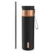 thumbnail image 1 of Contigo 24 oz SnapSeal Leak-Proof Stainless Steel Water Bottle – Keeps Drinks Hot & Cold, Reusable Straw, Spill-Proof for Bags, Carry Strap, Black/Bronze, 1 of 10