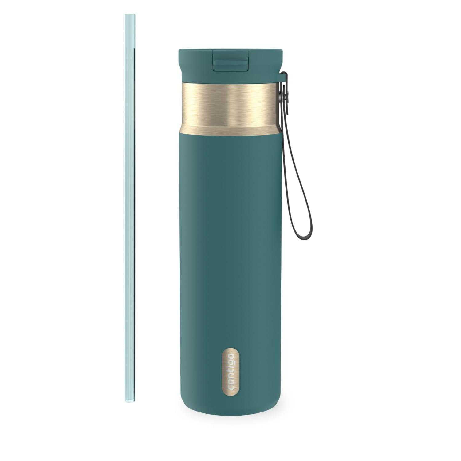 Contigo 24 oz SnapSeal Leak-Proof Stainless Steel Water Bottle  Keeps  Drinks Hot & Cold, Reusable Straw, Spill-Proof for Bags, Carry Strap,  Black/Bronze - Walmart.com