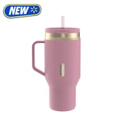 Contigo 30oz SnapSeal Insulated Stainless Steel Tumbler with Straw, Pink Diamond/Champagne