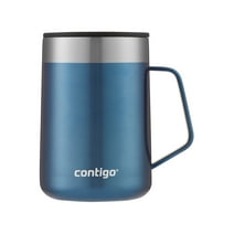 Contigo Streeterville Stainless Steel Mug with Splash-Proof Lid and Handle in Blue, 14 fl oz.
