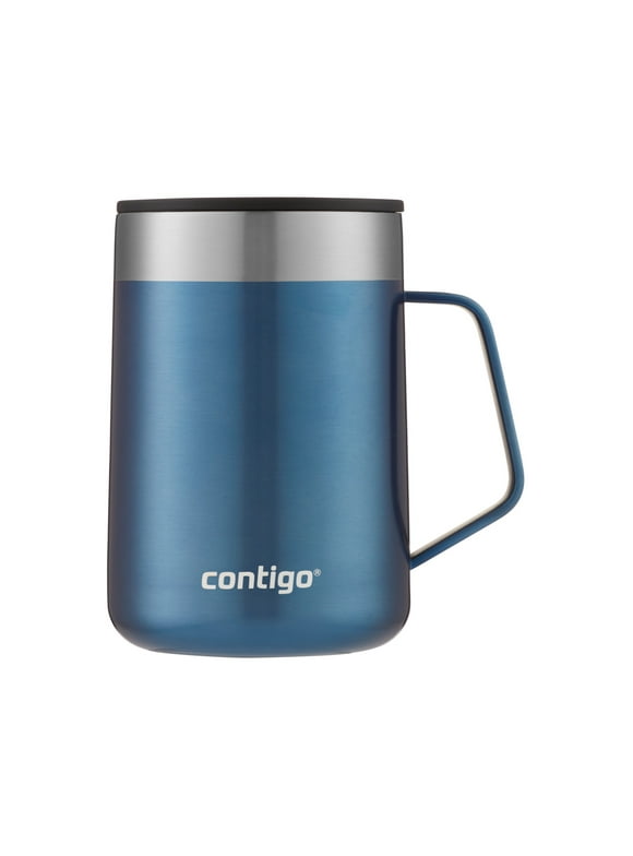 Contigo Streeterville Stainless Steel Mug with Splash-Proof Lid and Handle in Blue, 14 fl oz.
