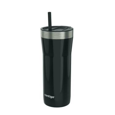 Contigo Streeterville Stainless Steel Tumbler with Plastic Straw and Splash-Proof Lid, Licorice, 32 fl. oz