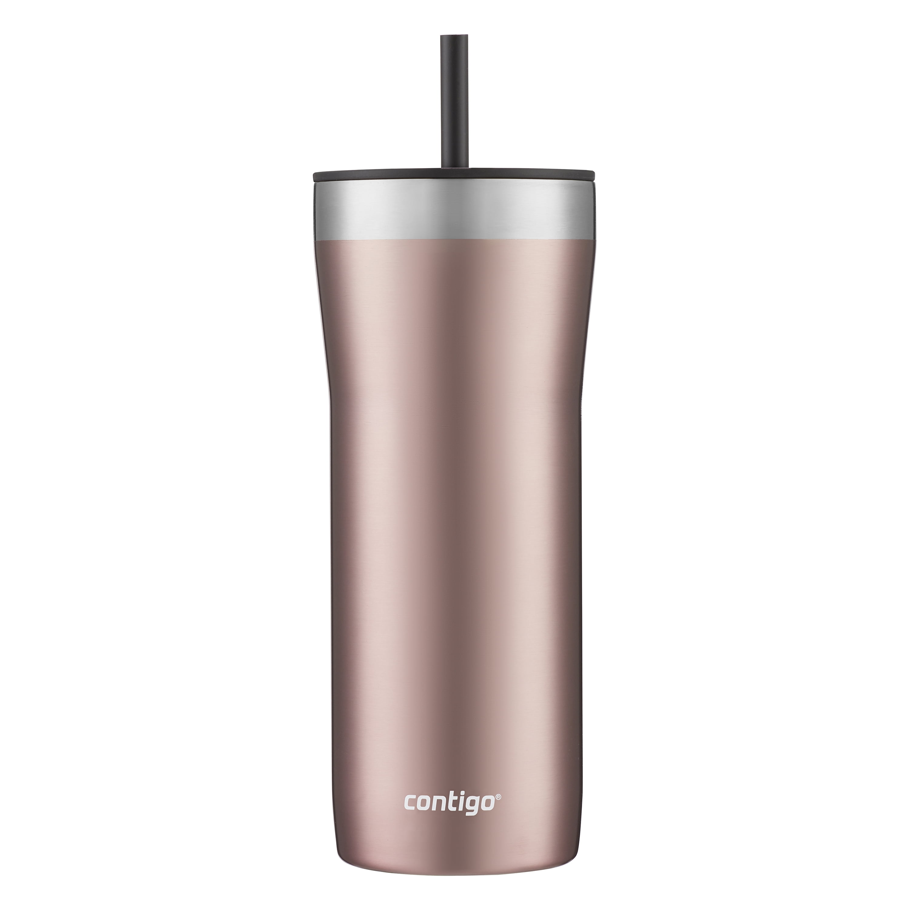 Contigo Uptown Dual-Sip Stainless Steel Tumbler with Straw in Pink, 18 fl  oz.