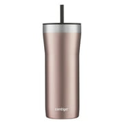 Contigo Streeterville Stainless Steel Tumbler with Plastic Straw and Splash-Proof Lid, Pink, 32 fl. oz
