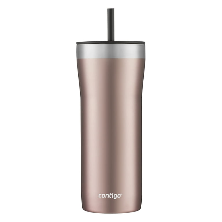 Contigo Streeterville Stainless Steel Tumbler with Plastic Straw and  Splash-Proof Lid, Pink, 32 fl. oz 