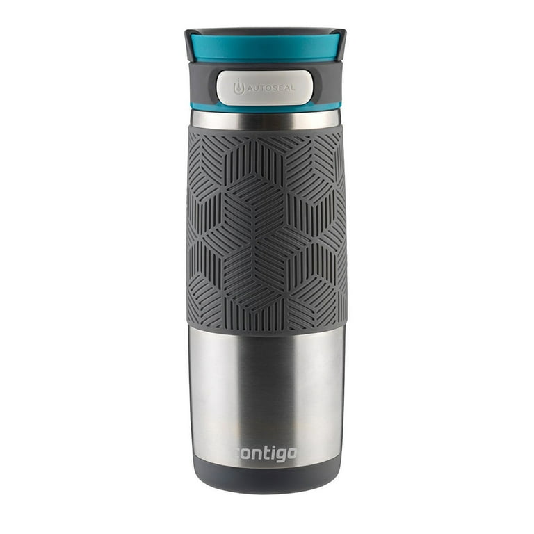 Contigo Transit Stainless Steel Travel Mug with AUTOSEAL Lid and Grip  Stainless Steel with Blue, 16 fl oz. 