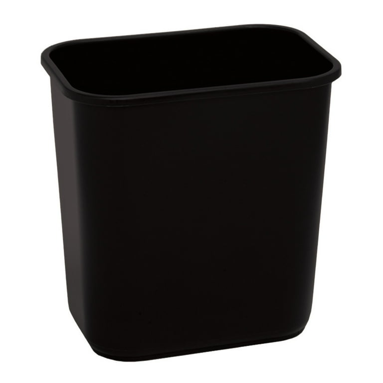 Baosia 12 Liter Black Rectangular Plastic Trash Can Wastebasket