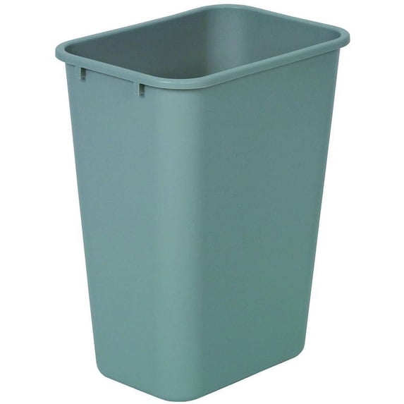 Continental 4114GY Gray Plastic Rectangular 41 Qt Wastebasket