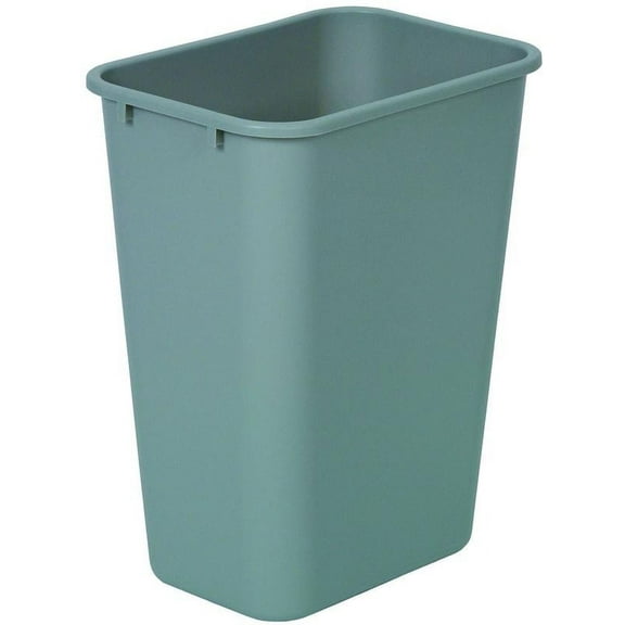 Continental 4114GY Gray Plastic Rectangular 41 Qt Wastebasket
