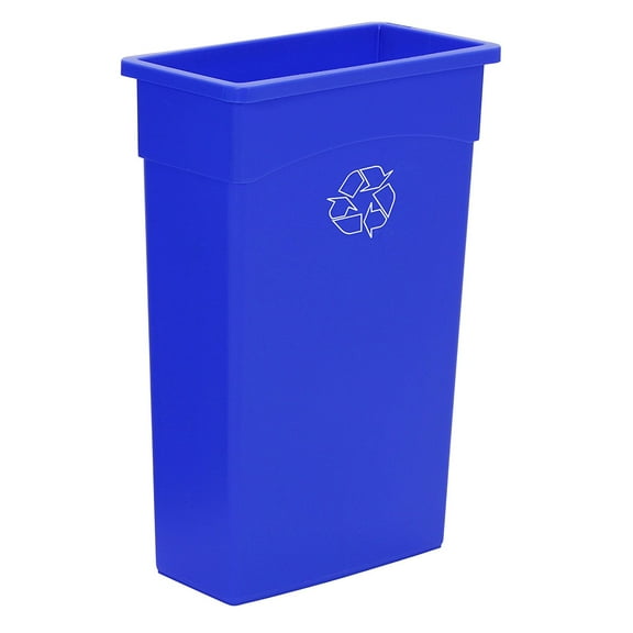 Continental 8322-1 Wall Hugger 23 Gal. Blue Recycle Container