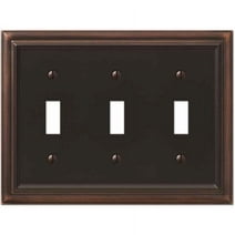 Continental Aged Bronze Cast Triple Toggle Wallplate