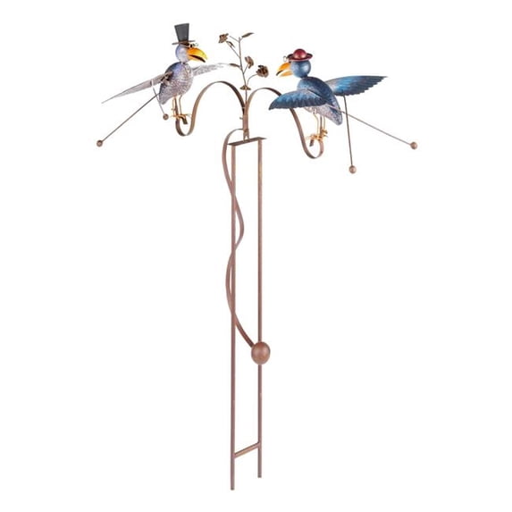 Continental Art Center 15064 Kinetic Metal Two Old Crows Balancerecor - Rustic
