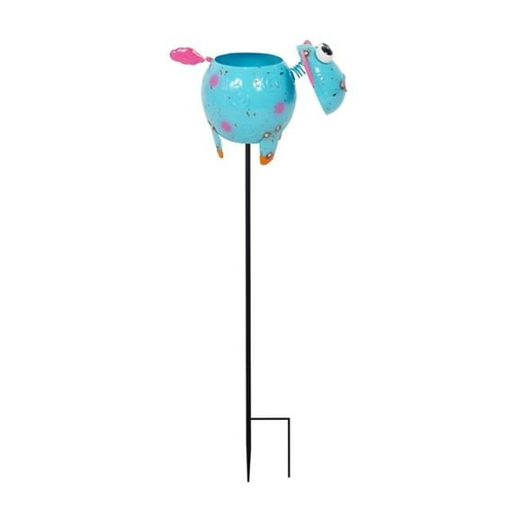 Continental Art Center 18138 Colorful Enameled Metal Sheep Planter Stake - Mini