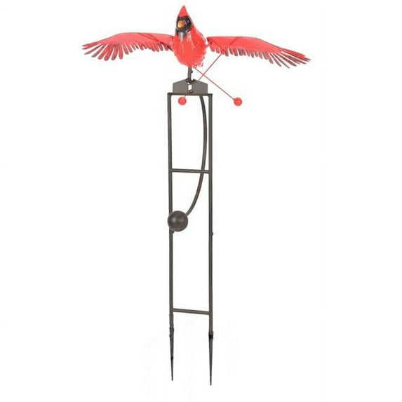 Continental Art Center 19137 Metal Flying Cardinal Rocker Stake - Rustic - Medium